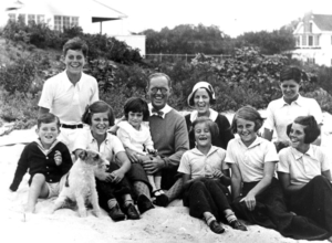 The Kennedy family - Rosemary is the girl on the far right with her head turned