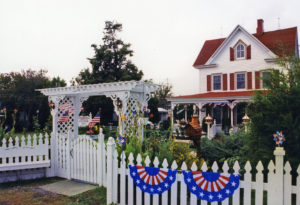A Tangier Island Inn ready for a patriotic holiday.