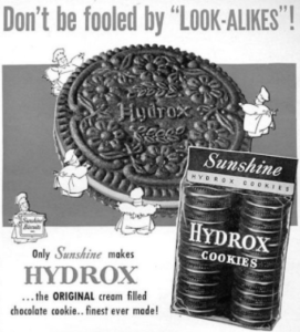 A Hydrox ad warning customers against buying Oreo