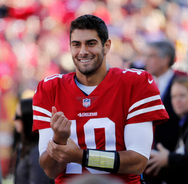 49ers quarterback Jimmy Garoppolo hopes to lead his team on a long run through the 2020 NFL playoffs.