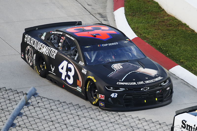 The #43 Bubba Wallace car the week that NASCAR banned the Confederate flag from race venues.
