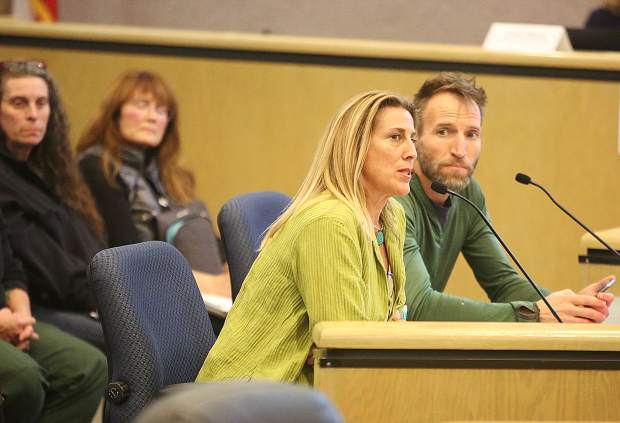 Nevada City Mayor Reinette Senum (foreground) part of the "California splits in two" scene with her anti-mask rant.