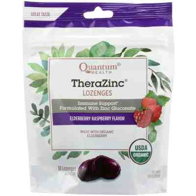 QUANTUM: Lozenges TheraZinc Elderberry Organic, 18 ea