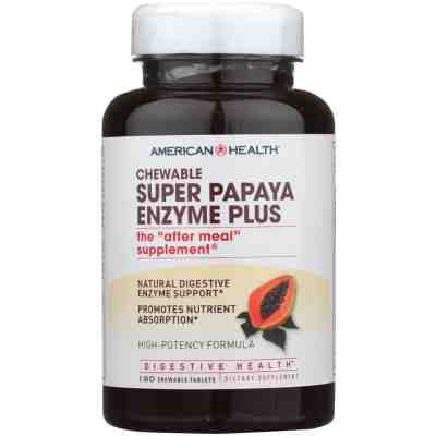AMERICAN HEALTH: Super Papaya Enzyme Plus Chewable, 180 Tablets