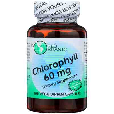 WORLD ORGANIC: Chlorophyll 60mg, 100 Capsules