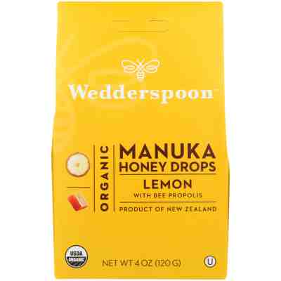 WEDDERSPOON: Organic Manuka Honey Drops Lemon, 4 oz