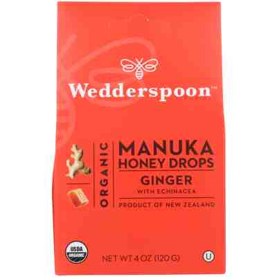 WEDDERSPOON: Organic Manuka Honey Drops Ginger, 4 oz