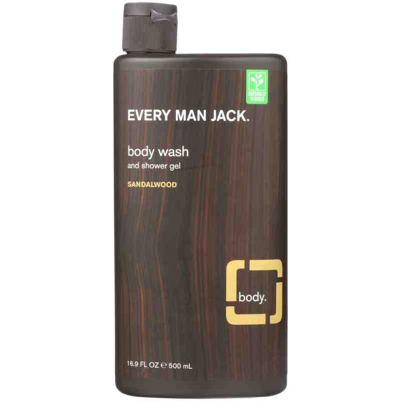 EVERY MAN JACK: Body Wash & Shower Gel Sandalwood, 16.9 oz